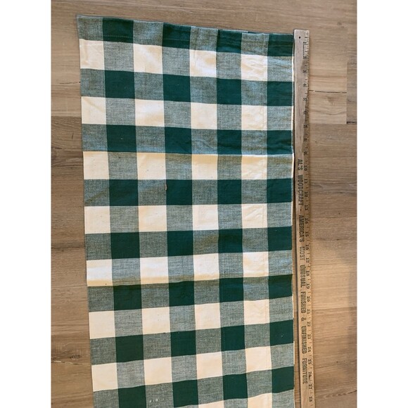 Country Plaid Valance green & off white 15" x 72” (100% cotton) checkered - Picture 4 of 11
